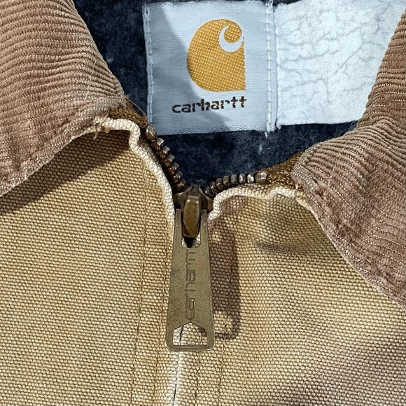 Carhatt Mens Khaki Relaxed Fit Duck Blanket Lined Detroit Jacket Size large 90’s - Picture 6 of 6
